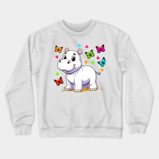 Pretty Hippopotamus Crewneck Sweatshirt